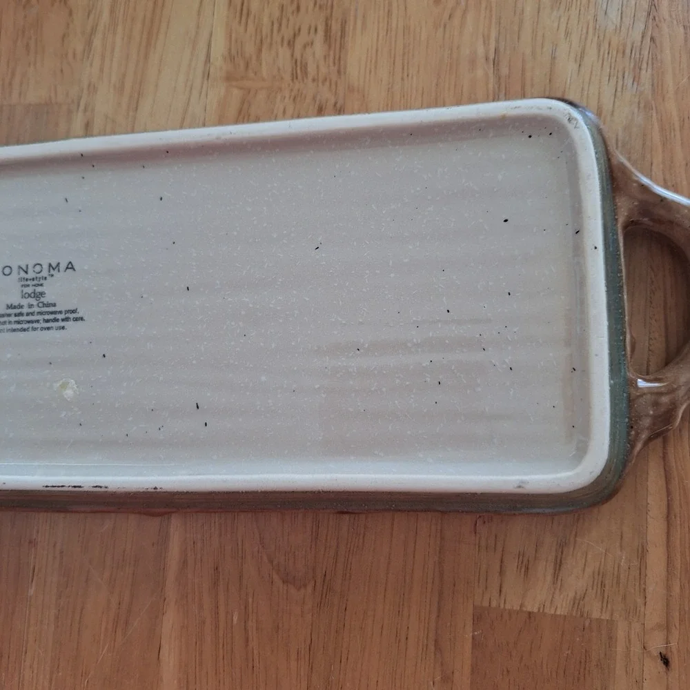Sonoma Lodge Cabin Moose Rectangular‎ Christmas Tray Platter Cheese Decor